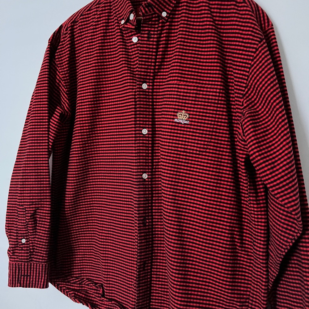Supreme Red Casual Button Down Shirt